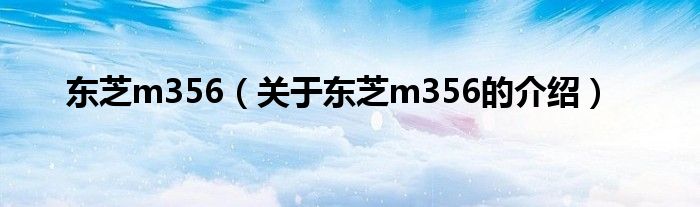 東芝m356（關(guān)于東芝m356的介紹）