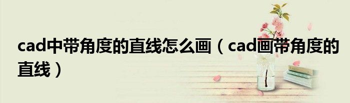 cad中帶角度的直線(xiàn)怎么畫(huà)（cad畫(huà)帶角度的直線(xiàn)）