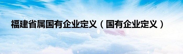 福建省屬國有企業(yè)定義（國有企業(yè)定義）
