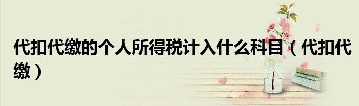 代扣代繳的個(gè)人所得稅計(jì)入什么科目（代扣代繳）