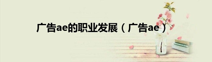 廣告ae的職業(yè)發(fā)展（廣告ae）