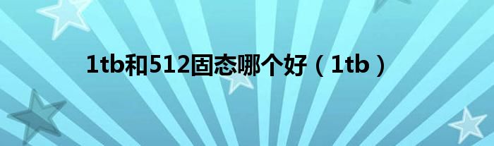 1tb和512固態(tài)哪個(gè)好（1tb）