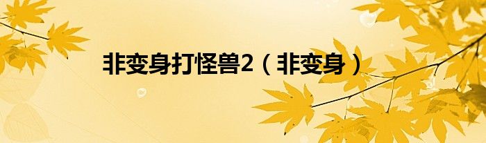 非變身打怪獸2（非變身）