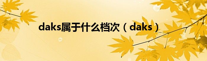 daks屬于什么檔次（daks）