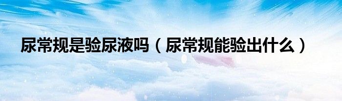 尿常規(guī)是驗?zāi)蛞簡幔虺Ｒ?guī)能驗出什么）
