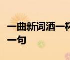 一曲新詞酒一杯去年天氣舊亭臺的上一句和下一句
