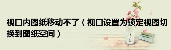 視口內(nèi)圖紙移動(dòng)不了（視口設(shè)置為鎖定視圖切換到圖紙空間）