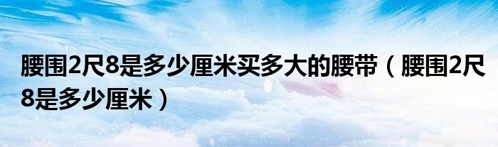 腰圍2尺8是多少厘米買多大的腰帶（腰圍2尺8是多少厘米）