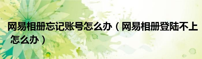 網(wǎng)易相冊(cè)忘記賬號(hào)怎么辦（網(wǎng)易相冊(cè)登陸不上 怎么辦）