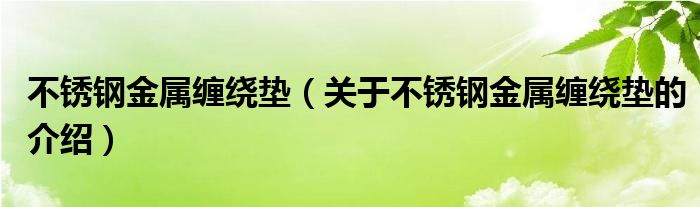 不銹鋼金屬纏繞墊（關(guān)于不銹鋼金屬纏繞墊的介紹）