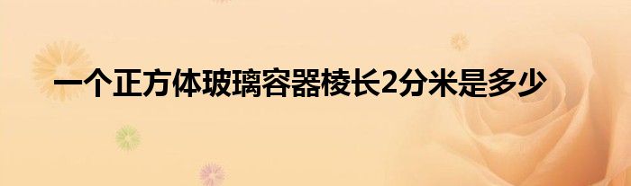 一個(gè)正方體玻璃容器棱長(zhǎng)2分米是多少