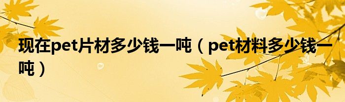 現(xiàn)在pet片材多少錢一噸（pet材料多少錢一噸）