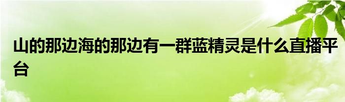 山的那邊海的那邊有一群藍(lán)精靈是什么直播平臺