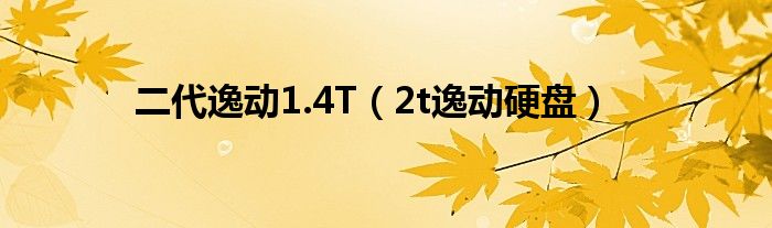 二代逸動1.4T（2t逸動硬盤）