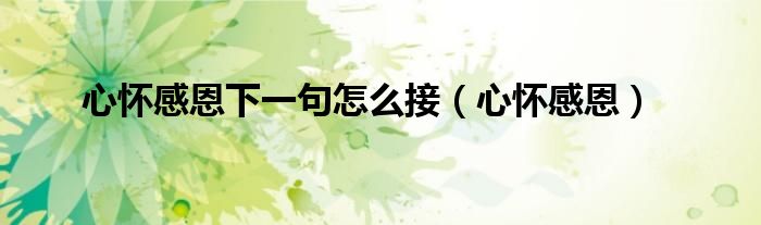 心懷感恩下一句怎么接（心懷感恩）