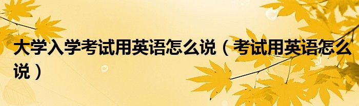 大學(xué)入學(xué)考試用英語怎么說（考試用英語怎么說）
