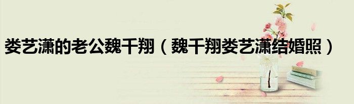 婁藝瀟的老公魏千翔（魏千翔婁藝瀟結(jié)婚照）