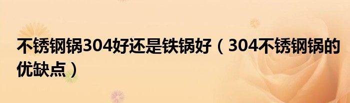 不銹鋼鍋304好還是鐵鍋好（304不銹鋼鍋的優(yōu)缺點(diǎn)）