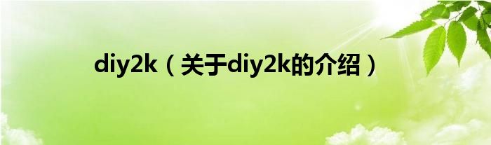 diy2k（關(guān)于diy2k的介紹）