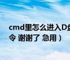 cmd里怎么進(jìn)入D盤（怎么用CMD命令進(jìn)入D盤 要詳細(xì)命令 謝謝了 急用）