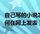 自己寫的小說怎么在網(wǎng)上發(fā)布（自己寫小說如何在網(wǎng)上發(fā)表）