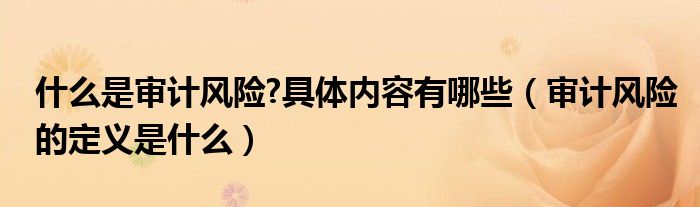 什么是審計(jì)風(fēng)險(xiǎn)?具體內(nèi)容有哪些（審計(jì)風(fēng)險(xiǎn)的定義是什么）