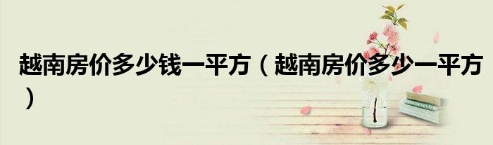 越南房價(jià)多少錢一平方（越南房價(jià)多少一平方）