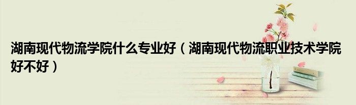 湖南現(xiàn)代物流學(xué)院什么專業(yè)好（湖南現(xiàn)代物流職業(yè)技術(shù)學(xué)院 好不好）
