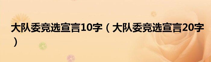 大隊(duì)委競(jìng)選宣言10字（大隊(duì)委競(jìng)選宣言20字）