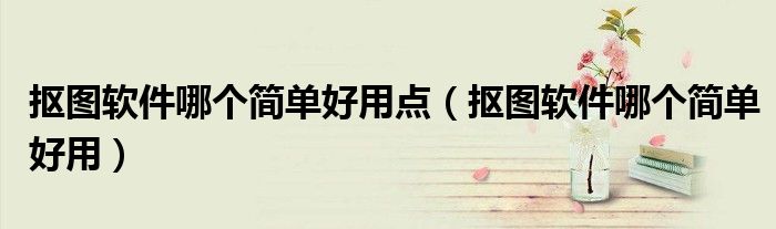 摳圖軟件哪個(gè)簡(jiǎn)單好用點(diǎn)（摳圖軟件哪個(gè)簡(jiǎn)單好用）