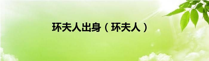 環(huán)夫人出身（環(huán)夫人）