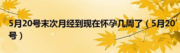 5月20號末次月經(jīng)到現(xiàn)在懷孕幾周了（5月20號）