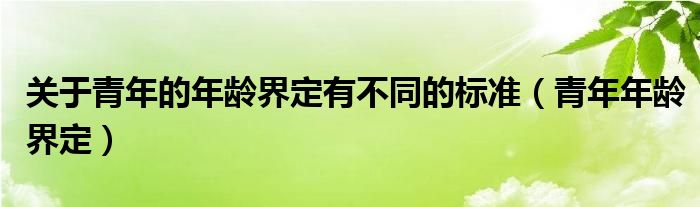 關于青年的年齡界定有不同的標準（青年年齡界定）