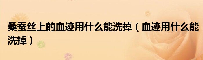 桑蠶絲上的血跡用什么能洗掉（血跡用什么能洗掉）