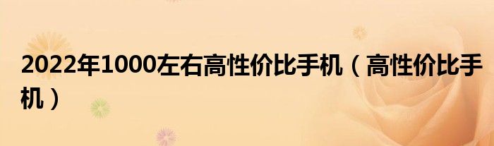 2022年1000左右高性價比手機（高性價比手機）