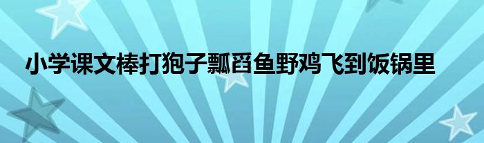 小學課文棒打狍子瓢舀魚野雞飛到飯鍋里