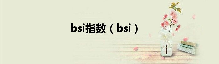 bsi指數(shù)（bsi）
