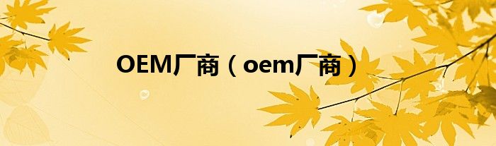OEM廠商（oem廠商）
