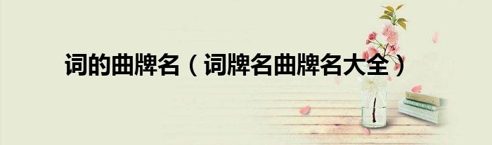 詞的曲牌名（詞牌名曲牌名大全）