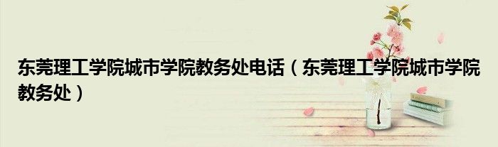 東莞理工學(xué)院城市學(xué)院教務(wù)處電話（東莞理工學(xué)院城市學(xué)院教務(wù)處）