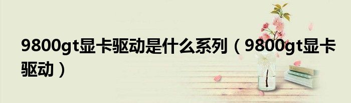 9800gt顯卡驅(qū)動是什么系列（9800gt顯卡驅(qū)動）