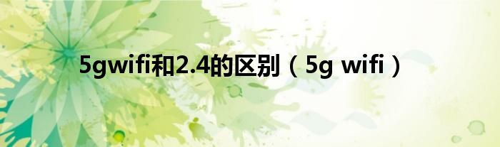 5gwifi和2.4的區(qū)別（5g wifi）