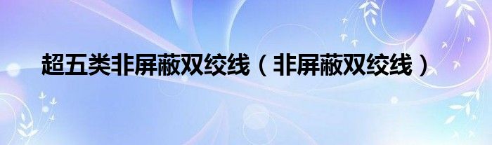 超五類非屏蔽雙絞線（非屏蔽雙絞線）