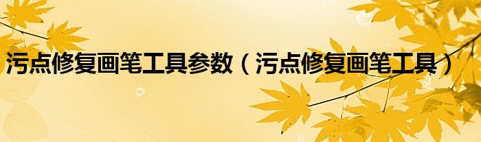 污點(diǎn)修復(fù)畫(huà)筆工具參數(shù)（污點(diǎn)修復(fù)畫(huà)筆工具）