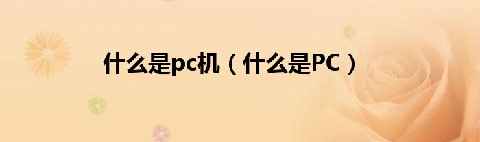 什么是pc機(jī)（什么是PC）