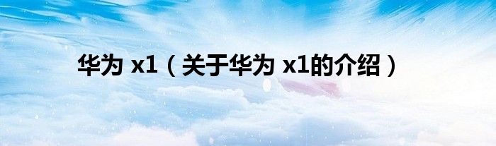 華為 x1（關(guān)于華為 x1的介紹）