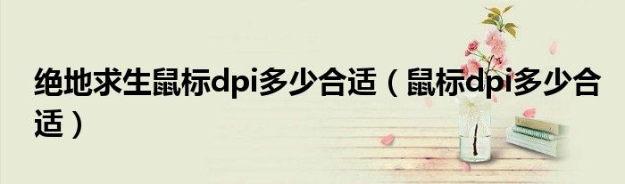絕地求生鼠標dpi多少合適（鼠標dpi多少合適）