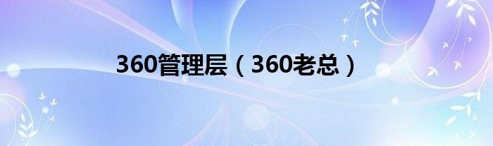 360管理層（360老總）