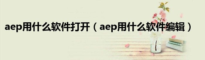 aep用什么軟件打開（aep用什么軟件編輯）