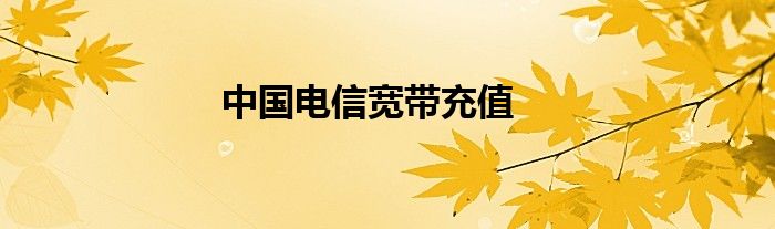 中國電信寬帶充值
